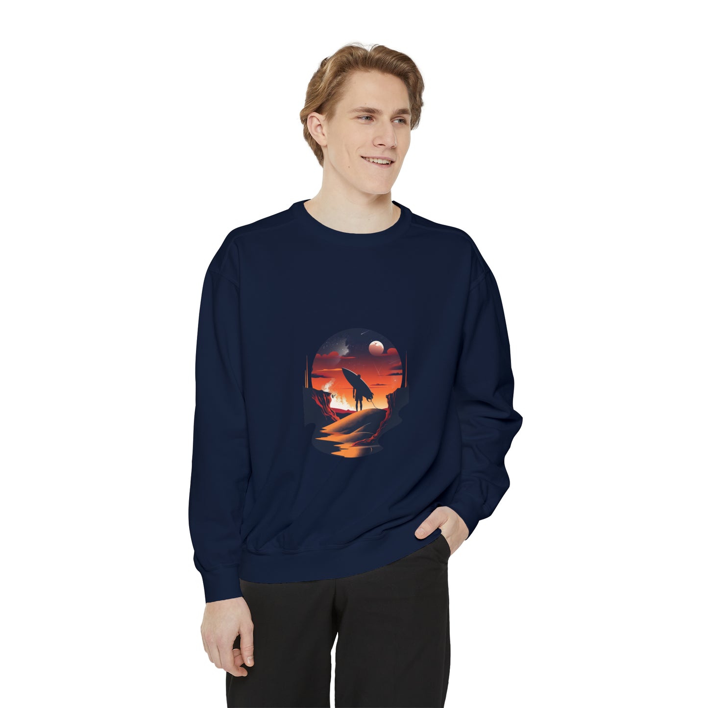 Mystic Ocean Sunset Crewneck Sweatshirt | Unisex Garment-Dyed Sweatshirt