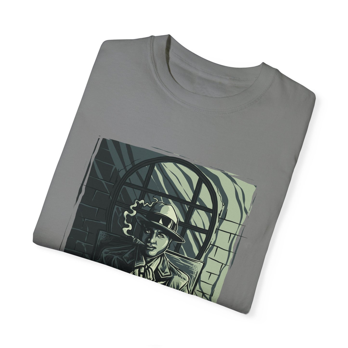 Vintage Detective Noir Graphic Tee | Beige Mystery-Inspired T-Shirt | XCalibre Designs