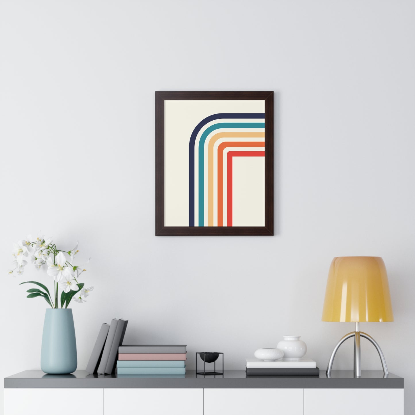 Vibrant Retro Archways Art Print | Colorful Mid-Century Modern Wall Art | XCalibre Designs | Framed Vertical Poster