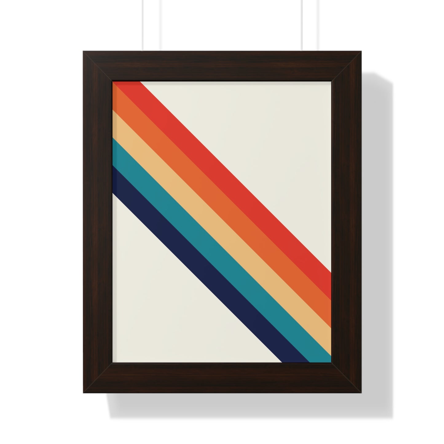 Bold Abstract Diagonal Stripes Art Print | Retro Inspired Colorful Wall Art | XCalibre Designs | Framed Vertical Poster