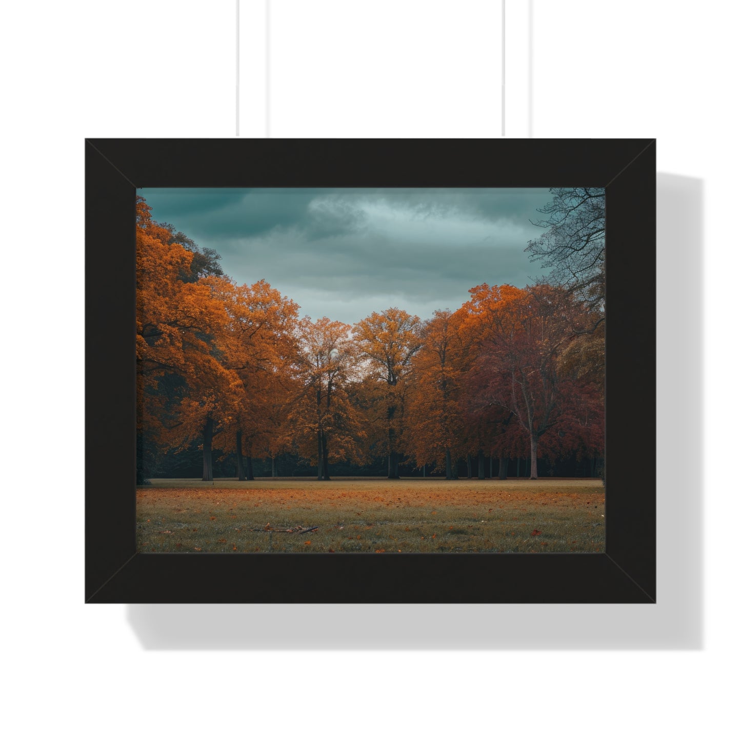 Crimson Canopy - Majestic Autumn Art Frame | Framed Horizontal Poster