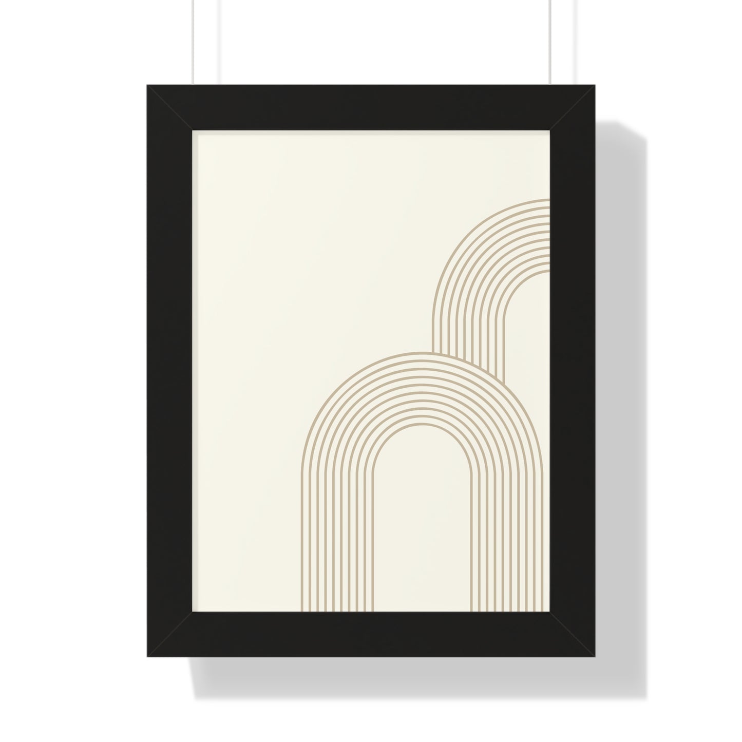 Minimalist Beige Arch Line Art Print | Contemporary Geometric Wall Art | XCalibre Designs | Framed Vertical Poster