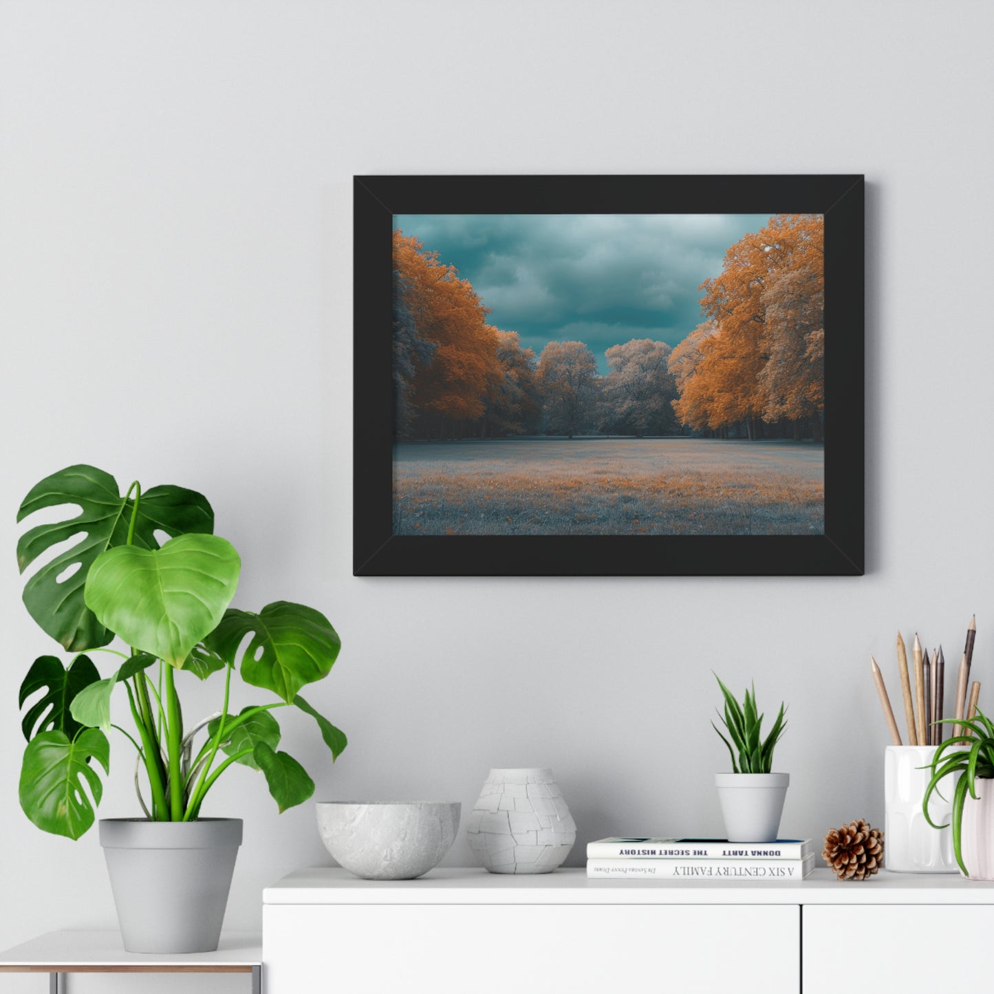 Autumn Serenity - Tranquil Park Scene Art Frame | Framed Horizontal Poster