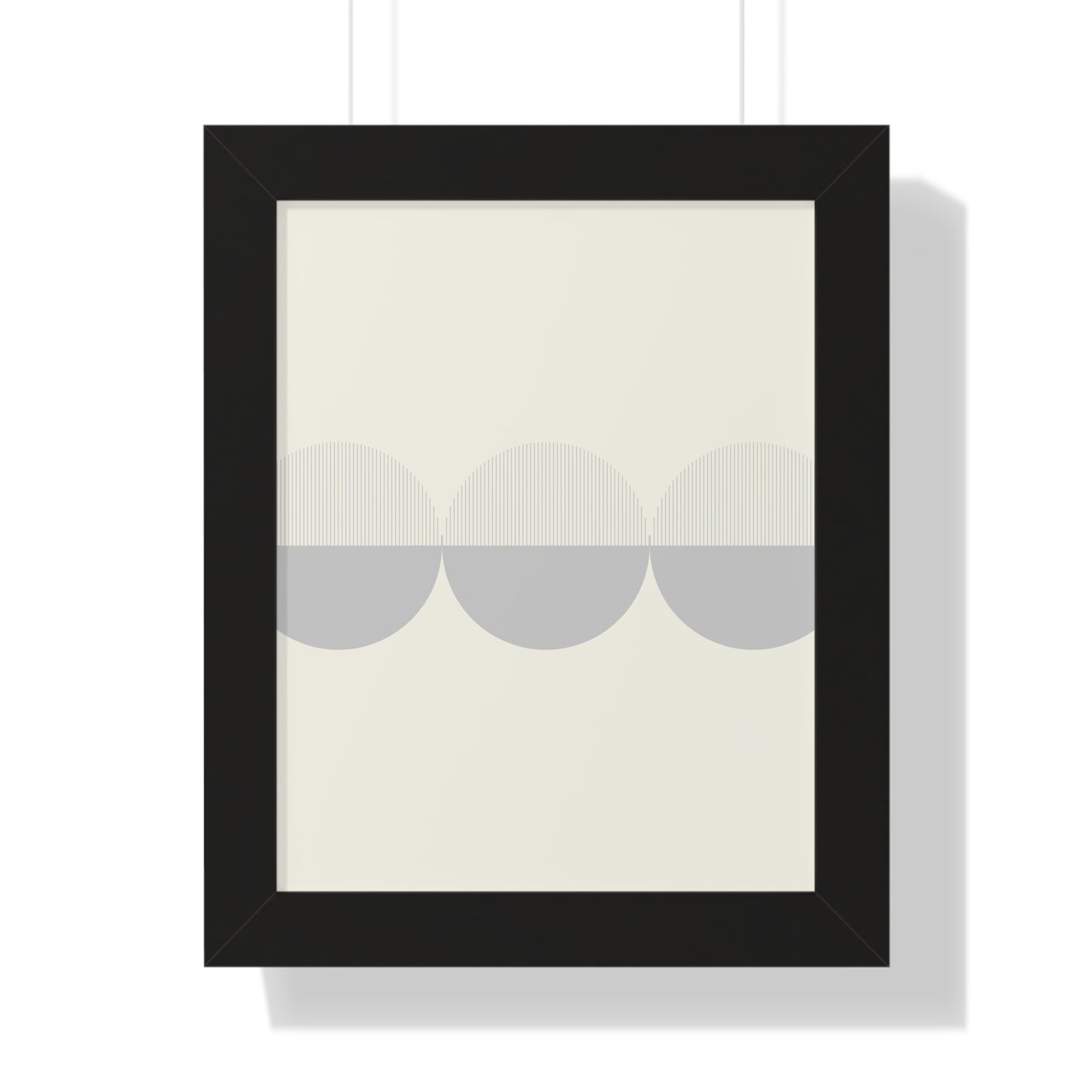 Minimalist Overlapping Circles Art Print | Contemporary Monochrome Wall Art | XCalibre Designs | Framed Vertical Poster