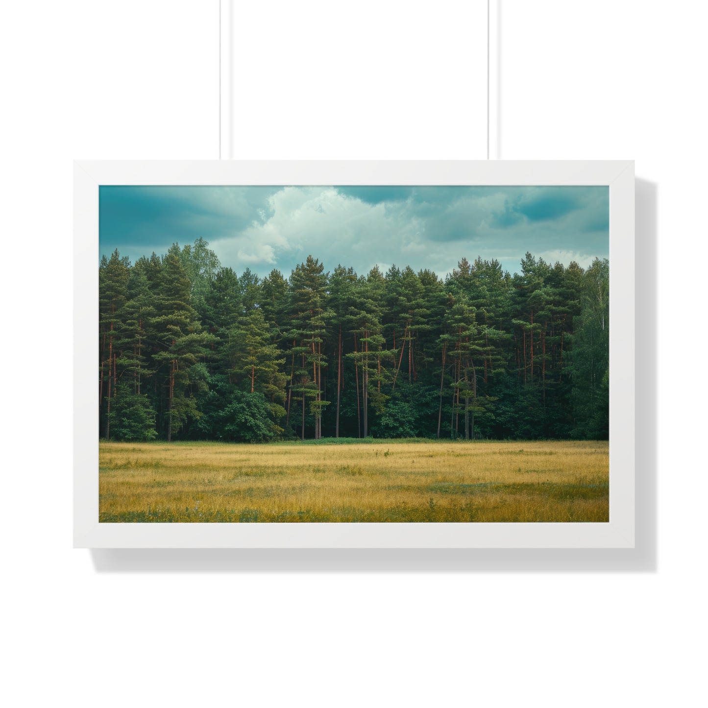 Verdant Refuge - Peaceful Meadow Art Frame | Framed Horizontal Poster