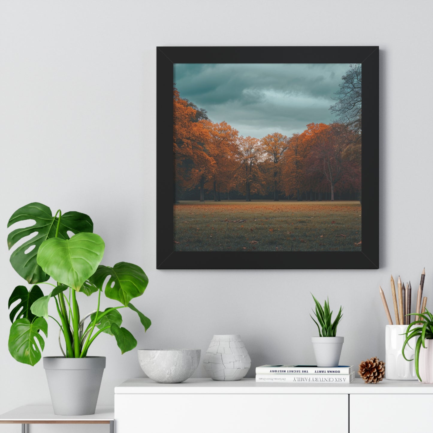 Crimson Canopy - Majestic Autumn Art Frame | Framed Horizontal Poster