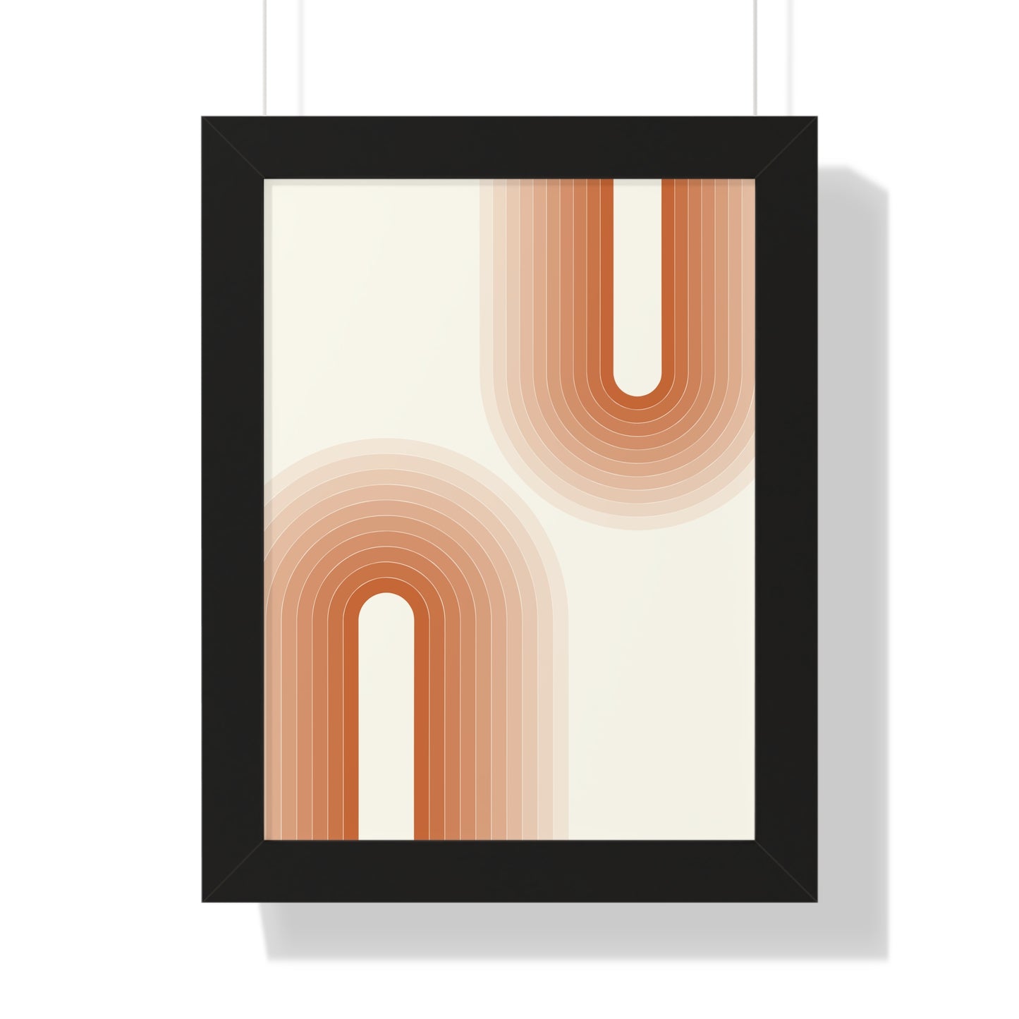 Peach Tones Abstract Arch Art Print | Soft Geometric Wall Art | XCalibre Designs | Framed Vertical Poster