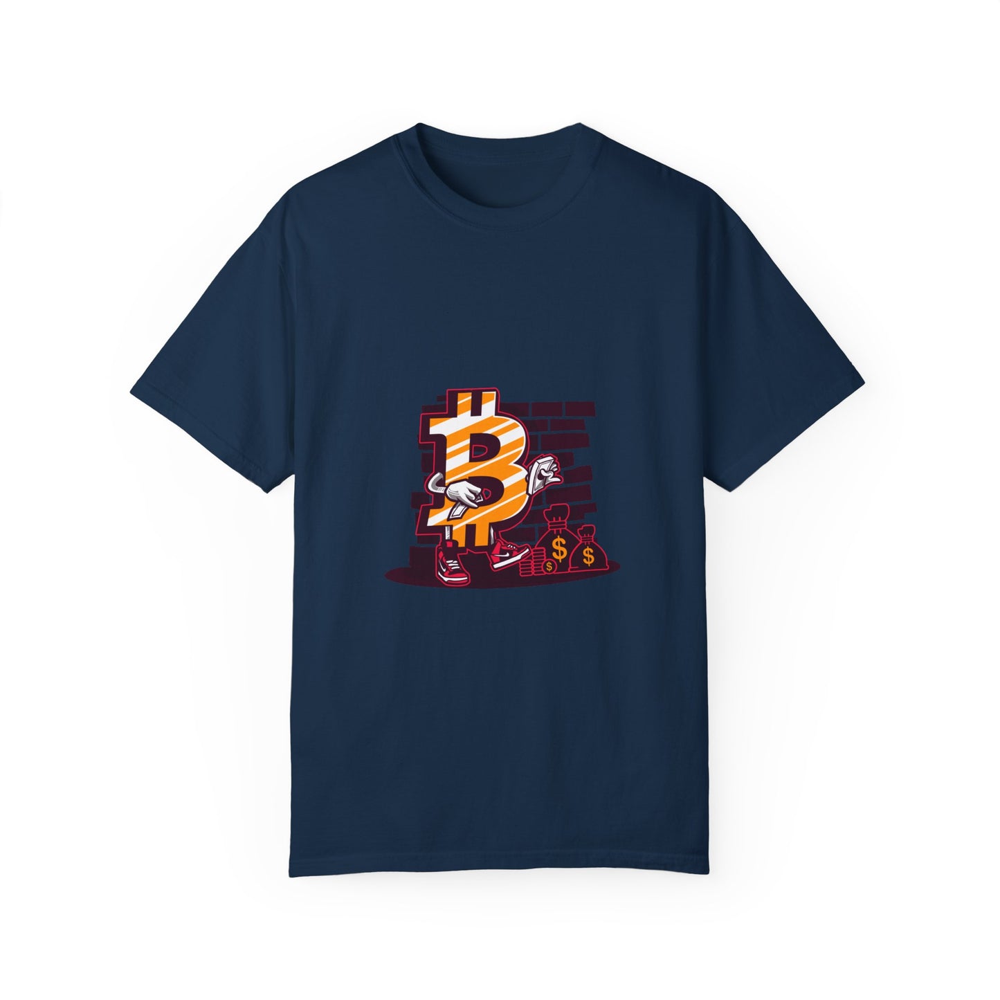 Bitcoin Currency Breakout Graphic Tee | Beige Cryptocurrency T-Shirt | XCalibre Designs