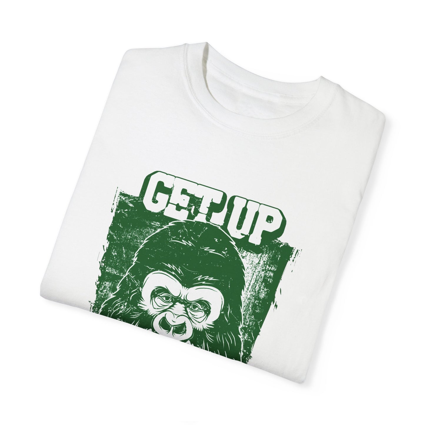 Inspirational Gorilla 'Get Up Stand Up' Graphic Tee | Black Motivational T-Shirt | XCalibre Designs