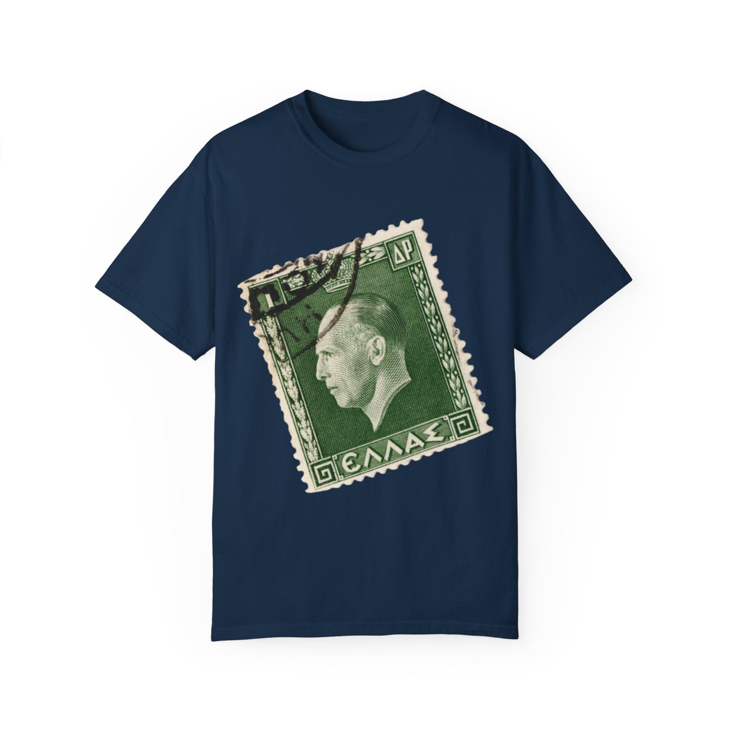 Vintage Stamp Collector Graphic Tee | Olive Green Philately T-Shirt | XCalibre Designs