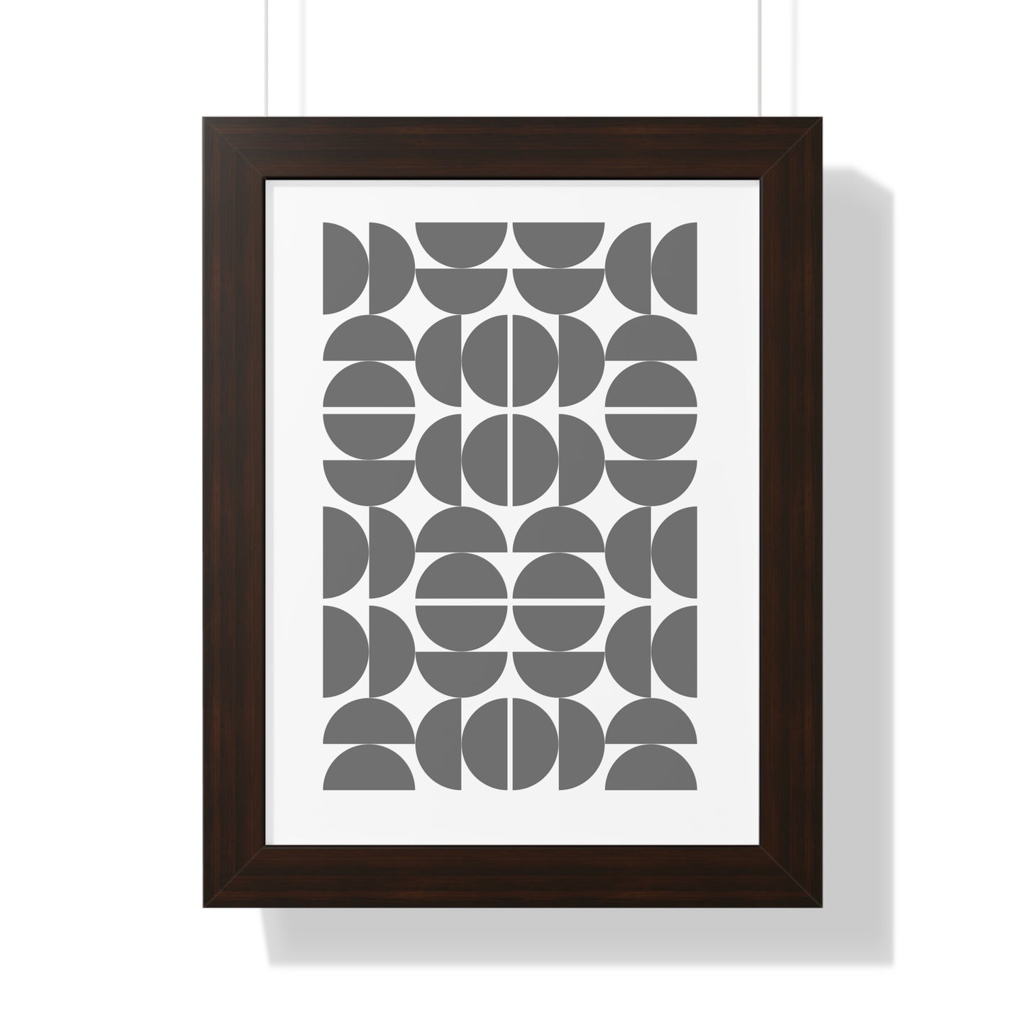 Monochrome Geometric Pattern Art Print | Contemporary Black and White Wall Art | XCalibre Designs | Framed Vertical Poster