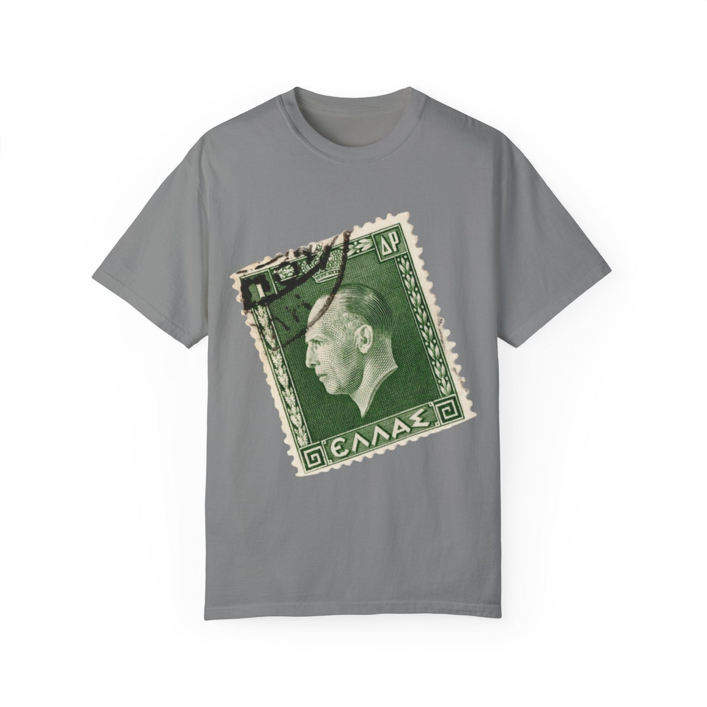 Vintage Stamp Collector Graphic Tee | Olive Green Philately T-Shirt | XCalibre Designs