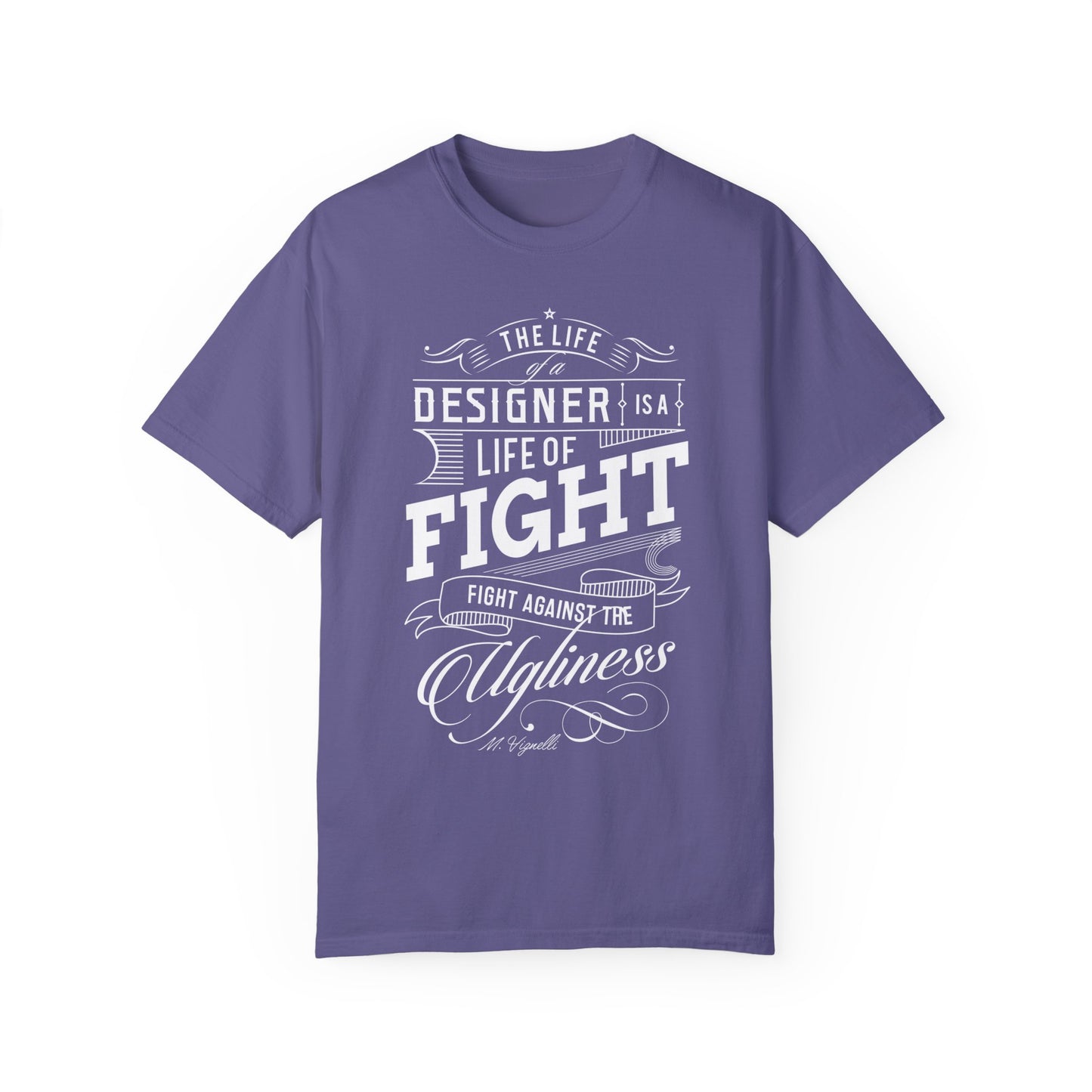 Creative Designer's Motivational Tee | 'Life of Fight' Maroon Typography T-Shirt | XCalibre Designs