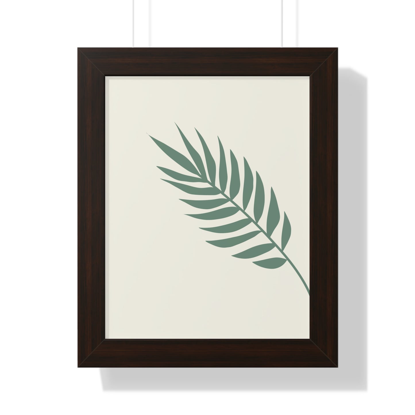 Green Palm Frond Art Print | Tranquil Nature-Inspired Wall Art | XCalibre Designs | Framed Vertical Poster