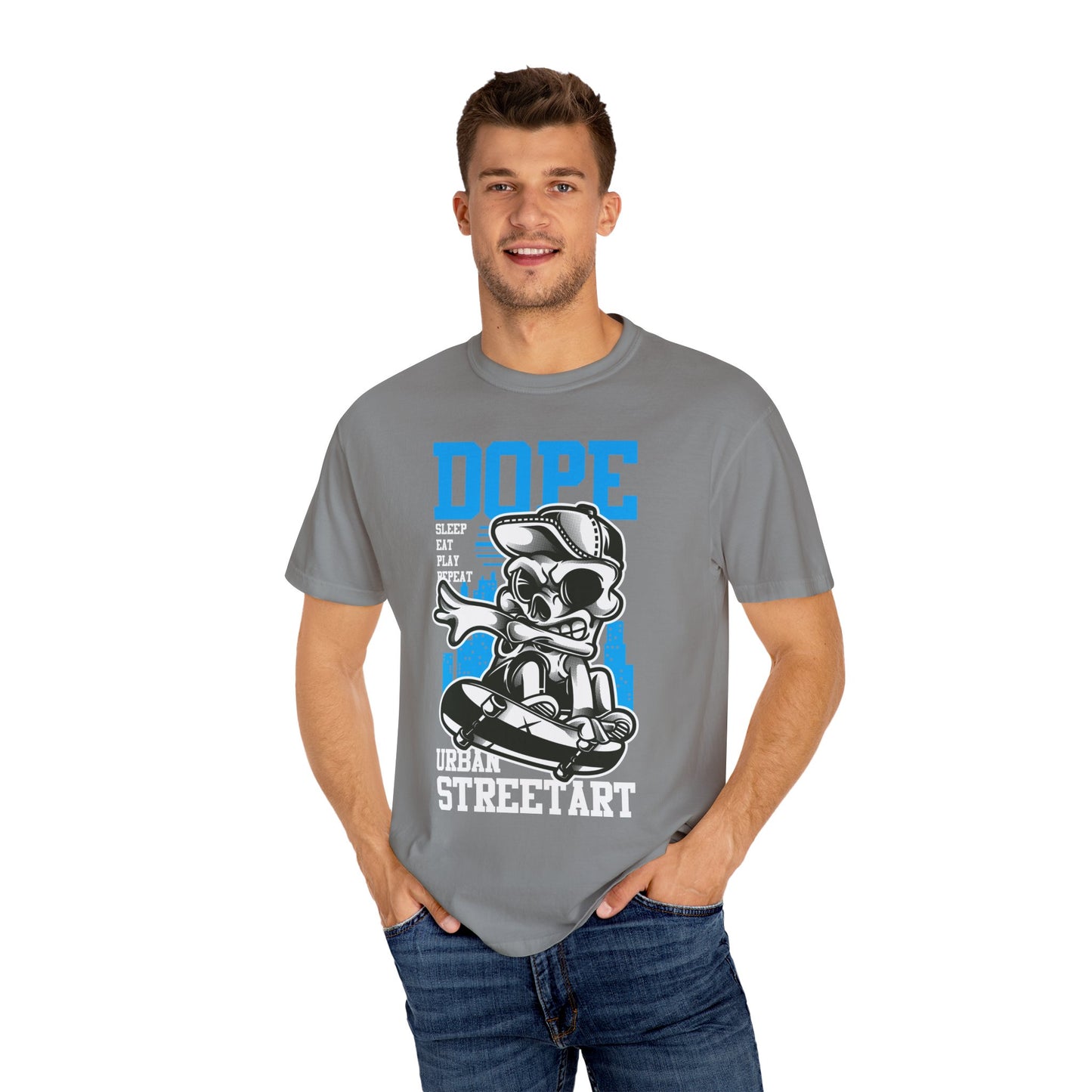 Urban Graffiti 'DOPE' Graphic Tee | Cool Blue Streetwear T-Shirt | XCalibre Designs