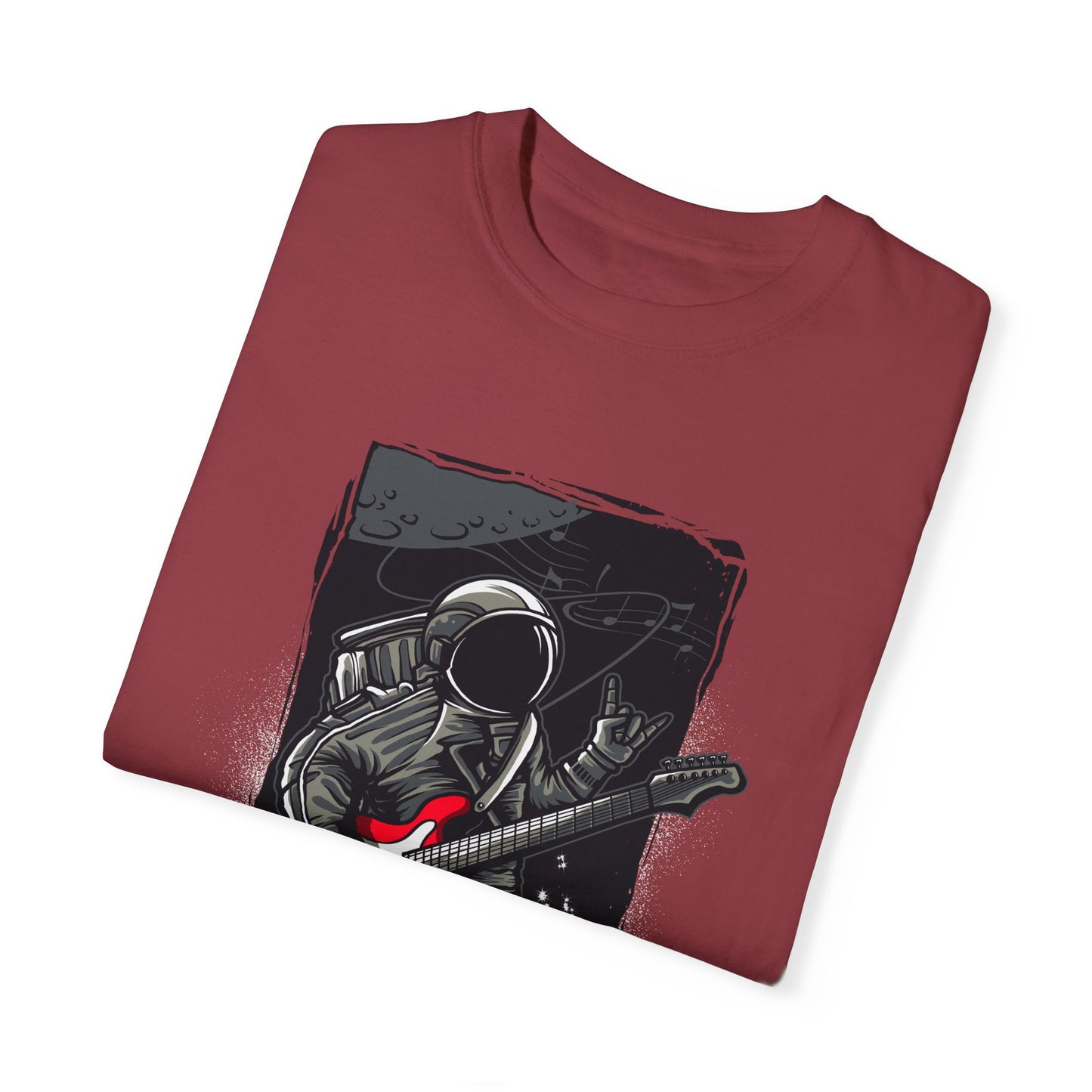 Astronaut Guitarist Graphic Tee | Navy Space Music T-Shirt | XCalibre Designs