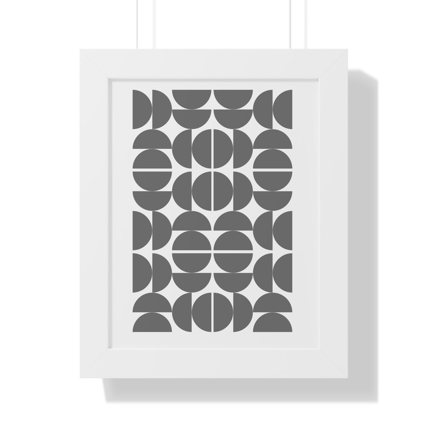 Monochrome Geometric Pattern Art Print | Contemporary Black and White Wall Art | XCalibre Designs | Framed Vertical Poster