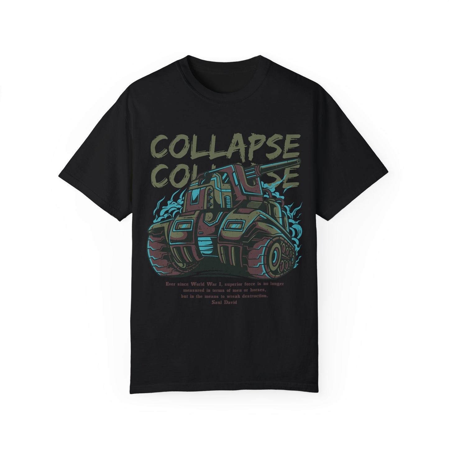 Apocalyptic Vehicle 'Collapse' Graphic Tee | Beige Dystopian T-Shirt | XCalibre Designs