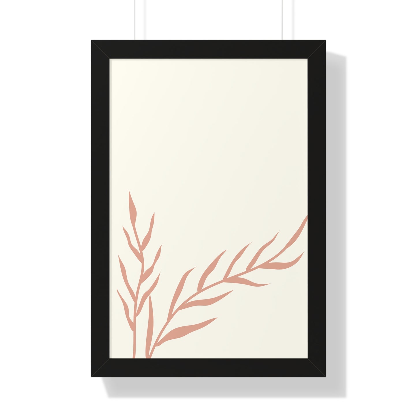 Minimalist Peach Wheat Art Print | Elegant Pastel Wall Art | XCalibre Designs | Framed Vertical Poster