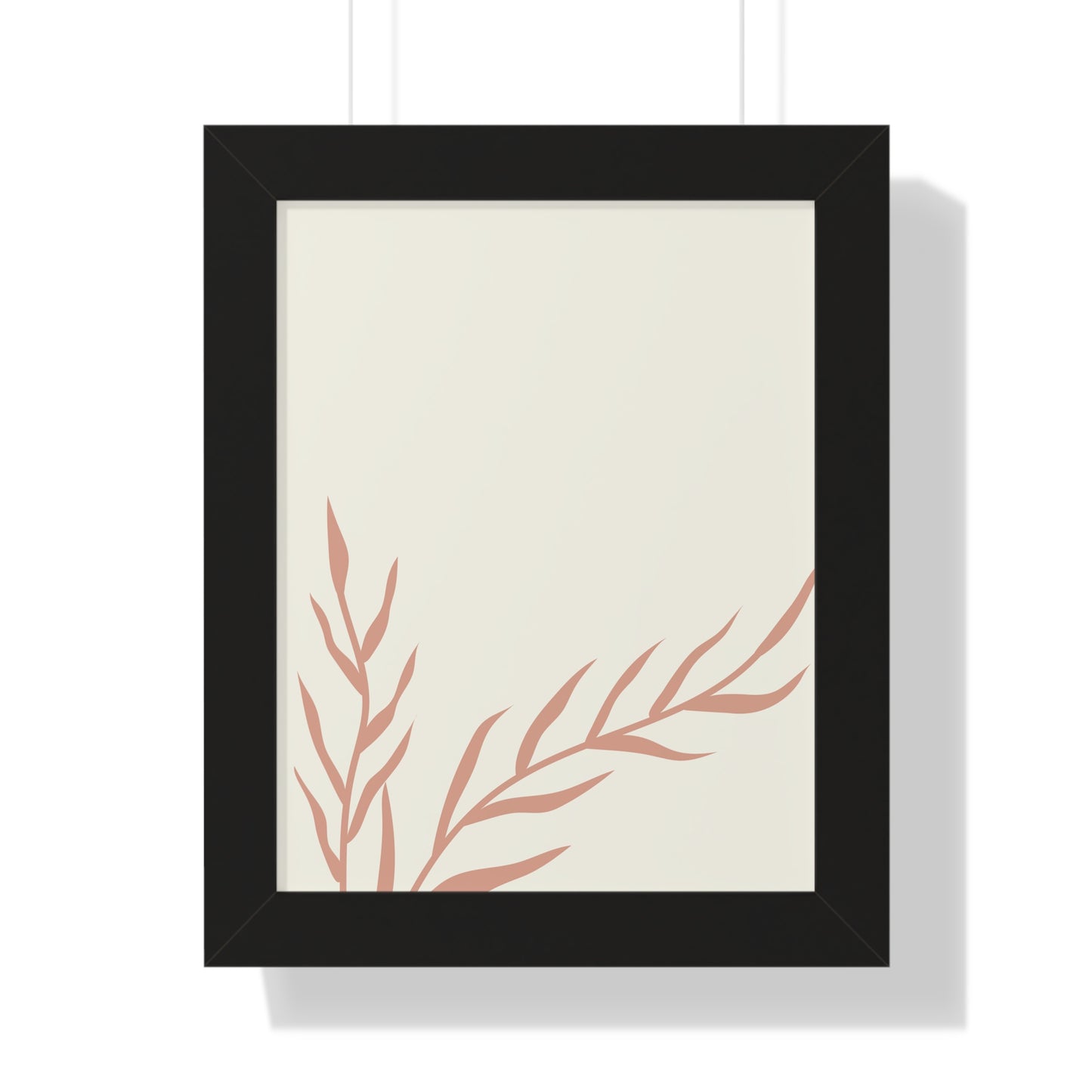 Minimalist Peach Wheat Art Print | Elegant Pastel Wall Art | XCalibre Designs | Framed Vertical Poster