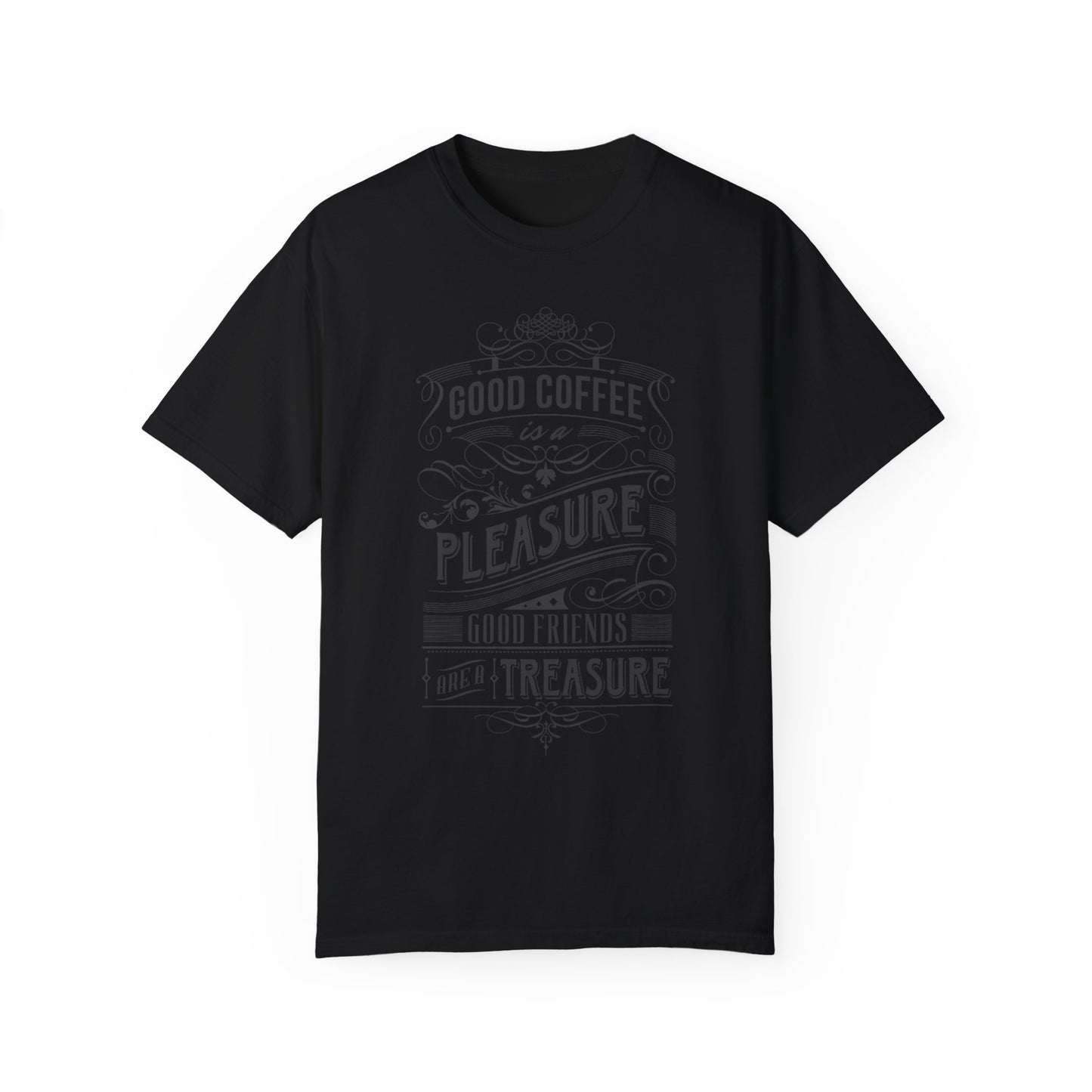 Coffee and Friendship Quote Tee | White Typographic T-Shirt | XCalibre Designs