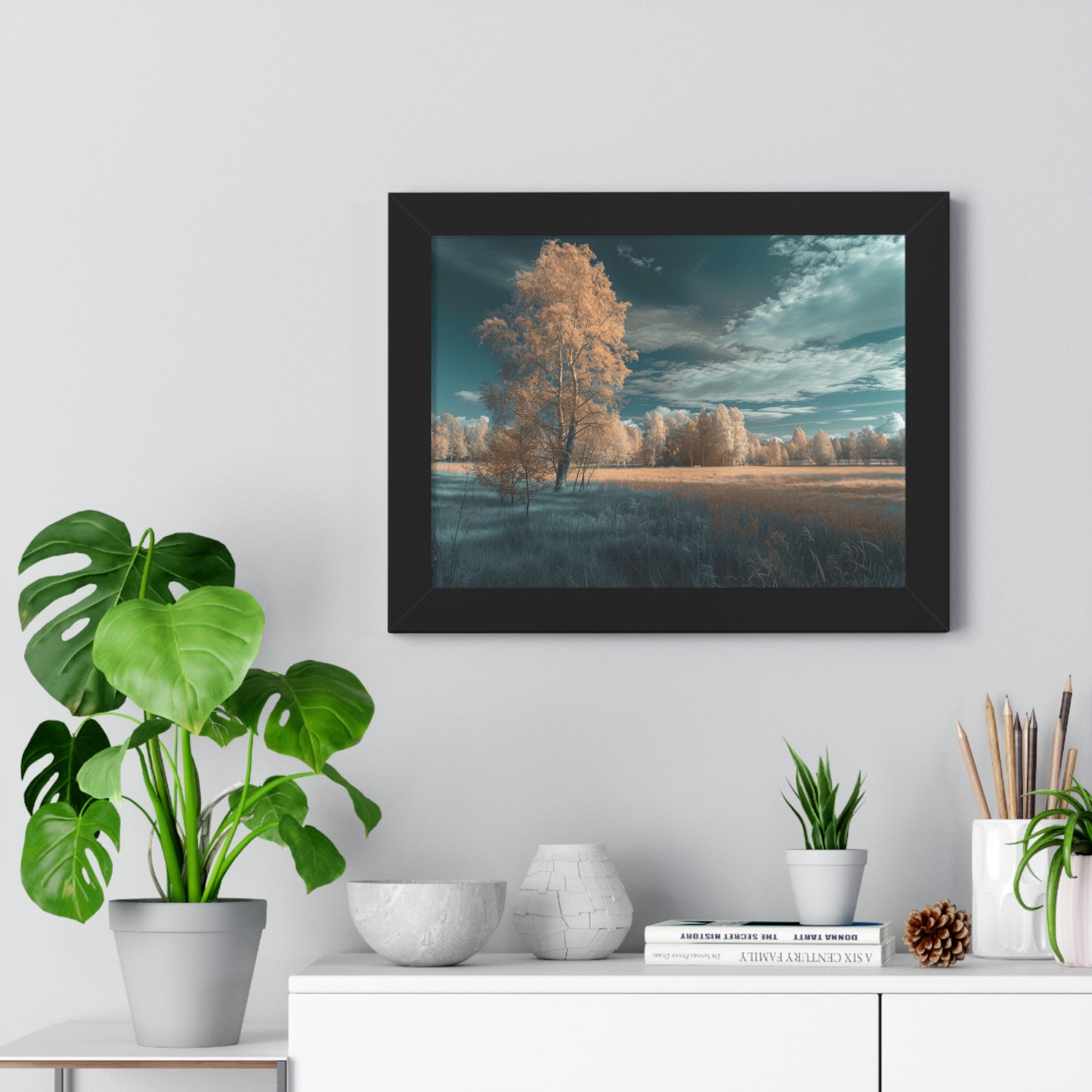 Surreal Azure - Ethereal Landscape Art Frame | Framed Horizontal Poster