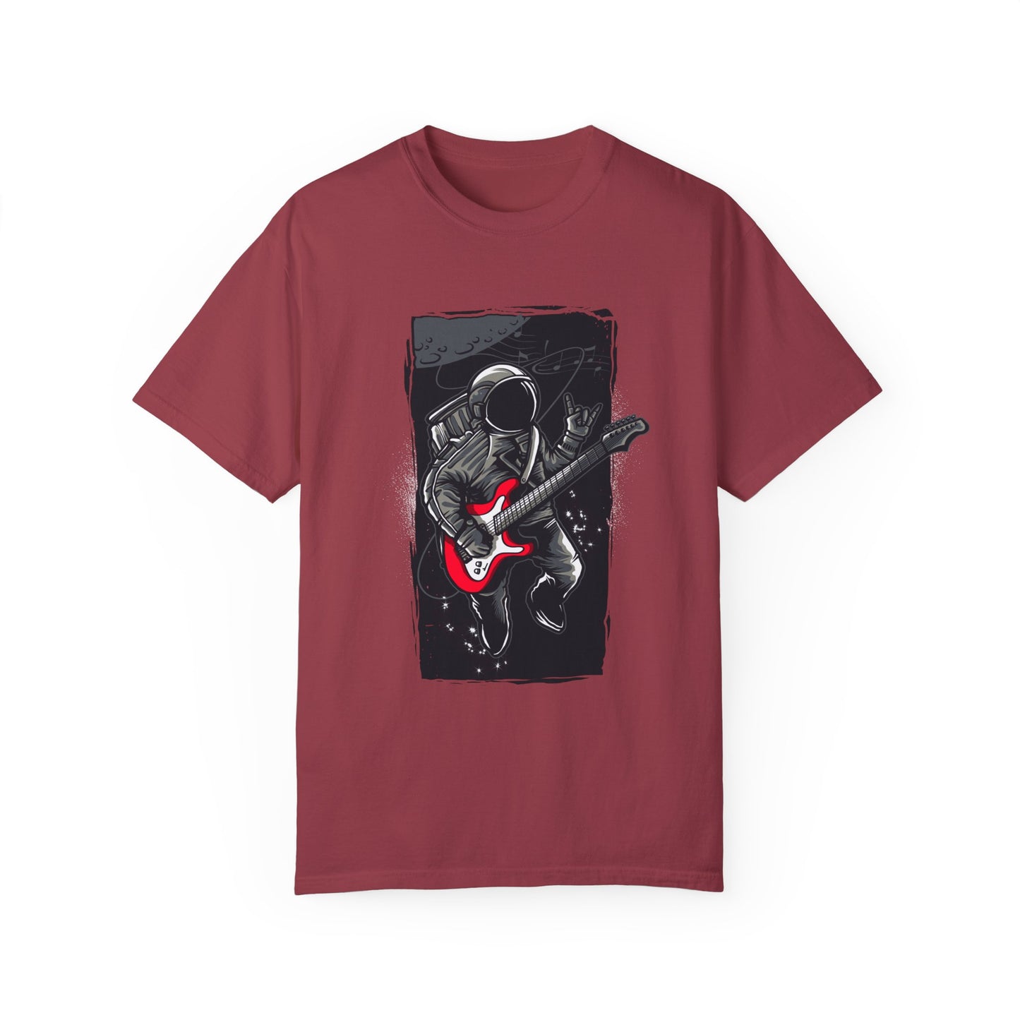 Astronaut Guitarist Graphic Tee | Navy Space Music T-Shirt | XCalibre Designs