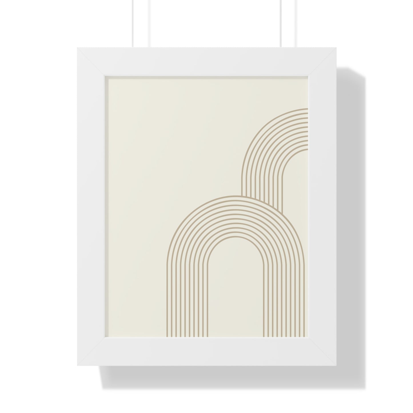 Minimalist Beige Arch Line Art Print | Contemporary Geometric Wall Art | XCalibre Designs | Framed Vertical Poster