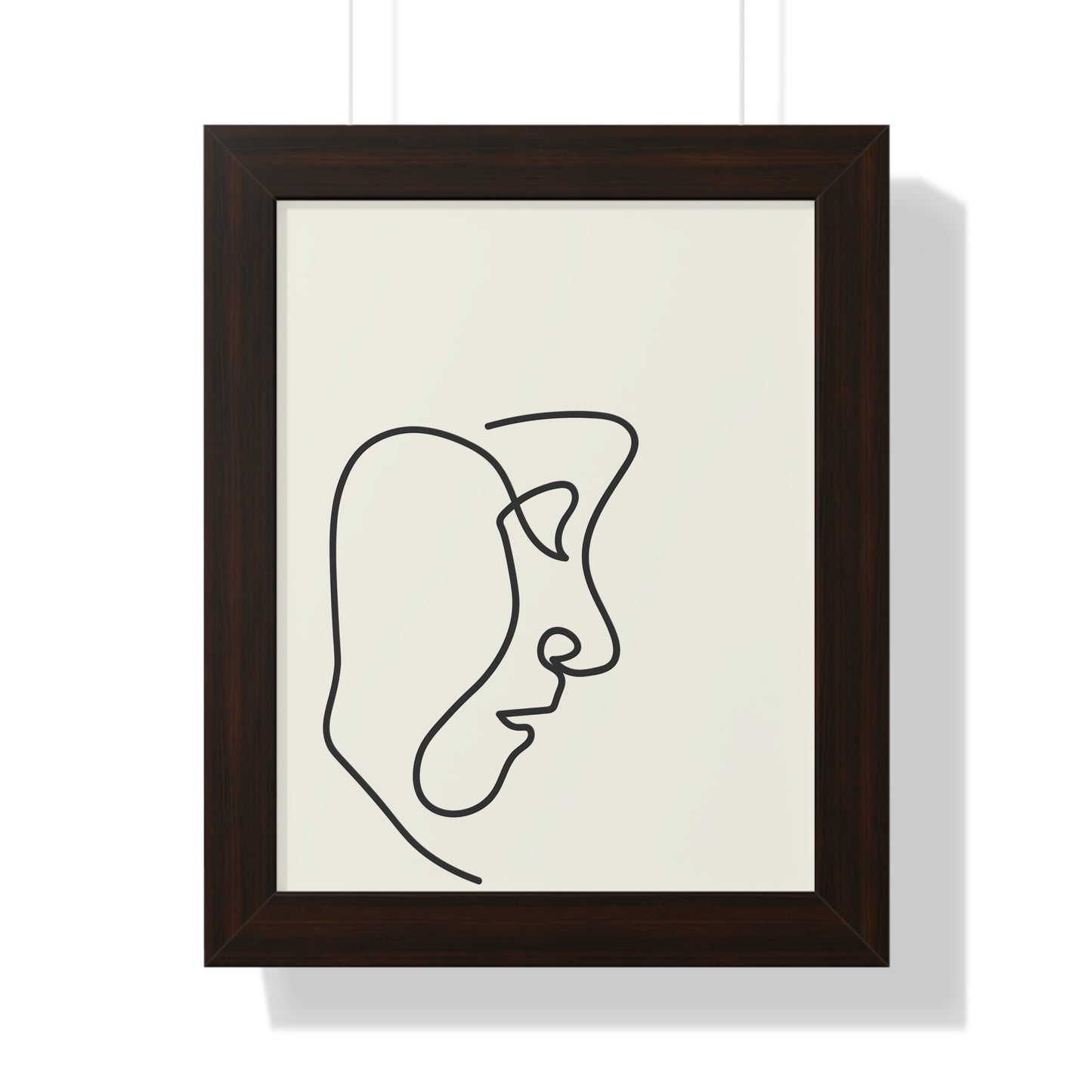 Double Line Abstract Face Art Print | Contemporary Line Art Decor | XCalibre Designs | Framed Vertical Poster