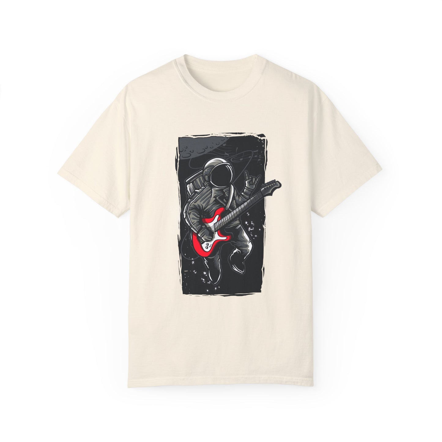 Astronaut Guitarist Graphic Tee | Navy Space Music T-Shirt | XCalibre Designs