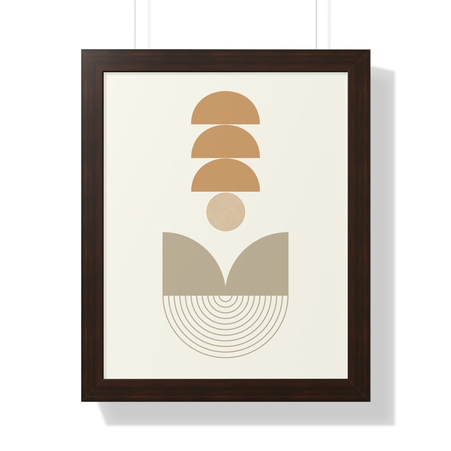 Abstract Neutral Tones Stacked Art Print | Contemporary Zen Wall Art | XCalibre Designs | Framed Vertical Poster