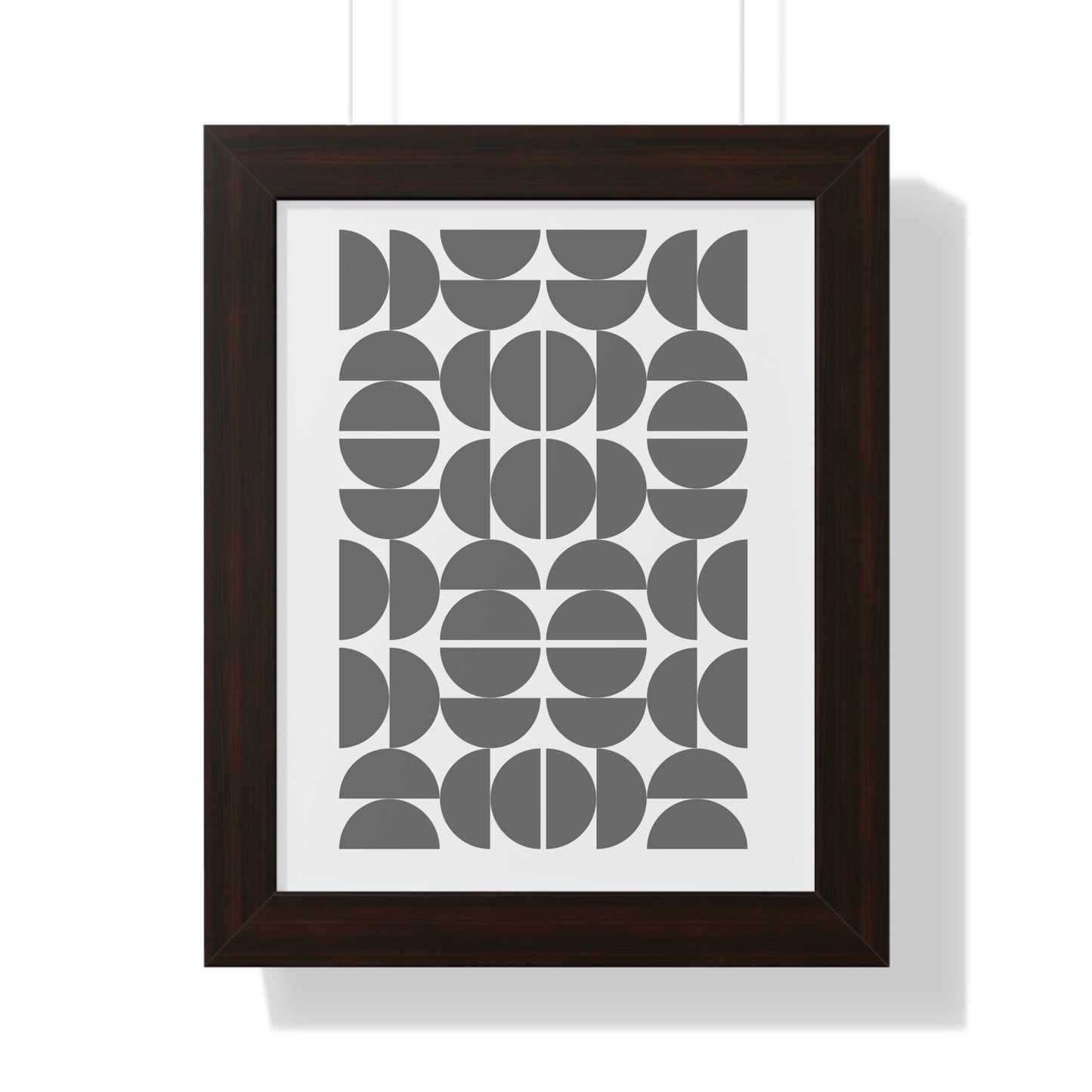 Monochrome Geometric Pattern Art Print | Contemporary Black and White Wall Art | XCalibre Designs | Framed Vertical Poster