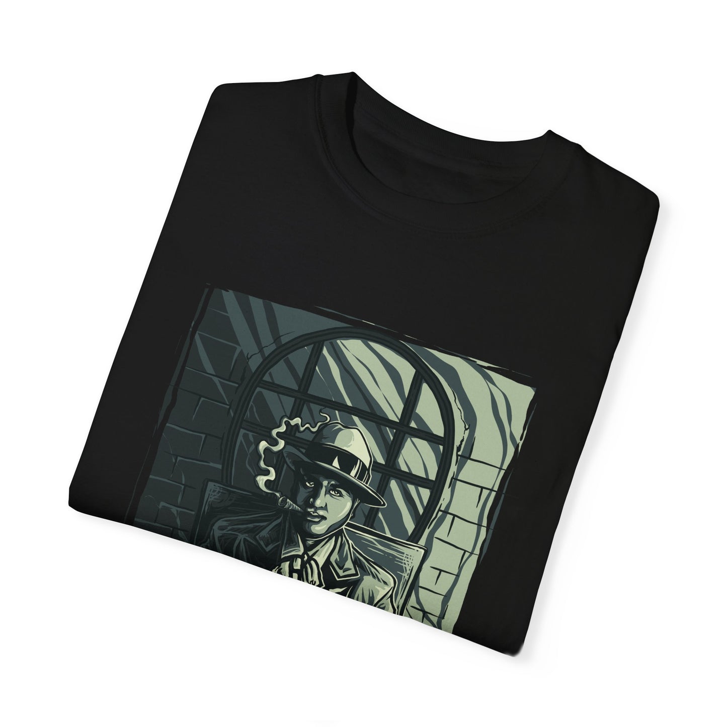 Vintage Detective Noir Graphic Tee | Beige Mystery-Inspired T-Shirt | XCalibre Designs