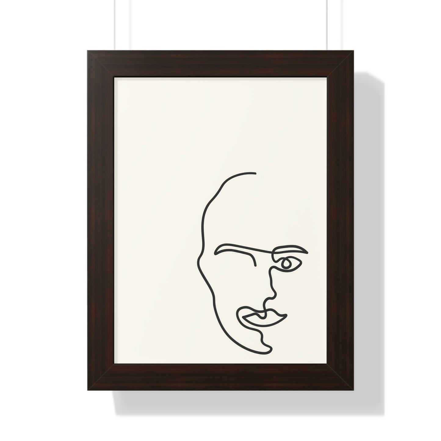 Minimalist Single Line Face Art Print | Contemporary Abstract Portrait | XCalibre Designs | Framed Vertical Poster