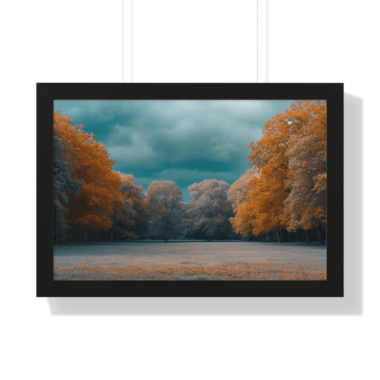 Autumn Serenity - Tranquil Park Scene Art Frame | Framed Horizontal Poster