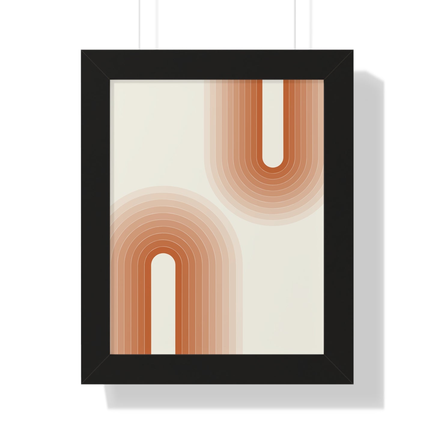 Peach Tones Abstract Arch Art Print | Soft Geometric Wall Art | XCalibre Designs | Framed Vertical Poster