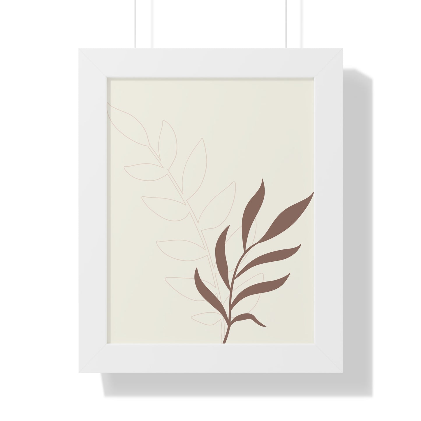 Contrasting Leaves Botanical Art Print | Elegant Dual-Tone Wall Art | XCalibre Designs | Framed Vertical Poster