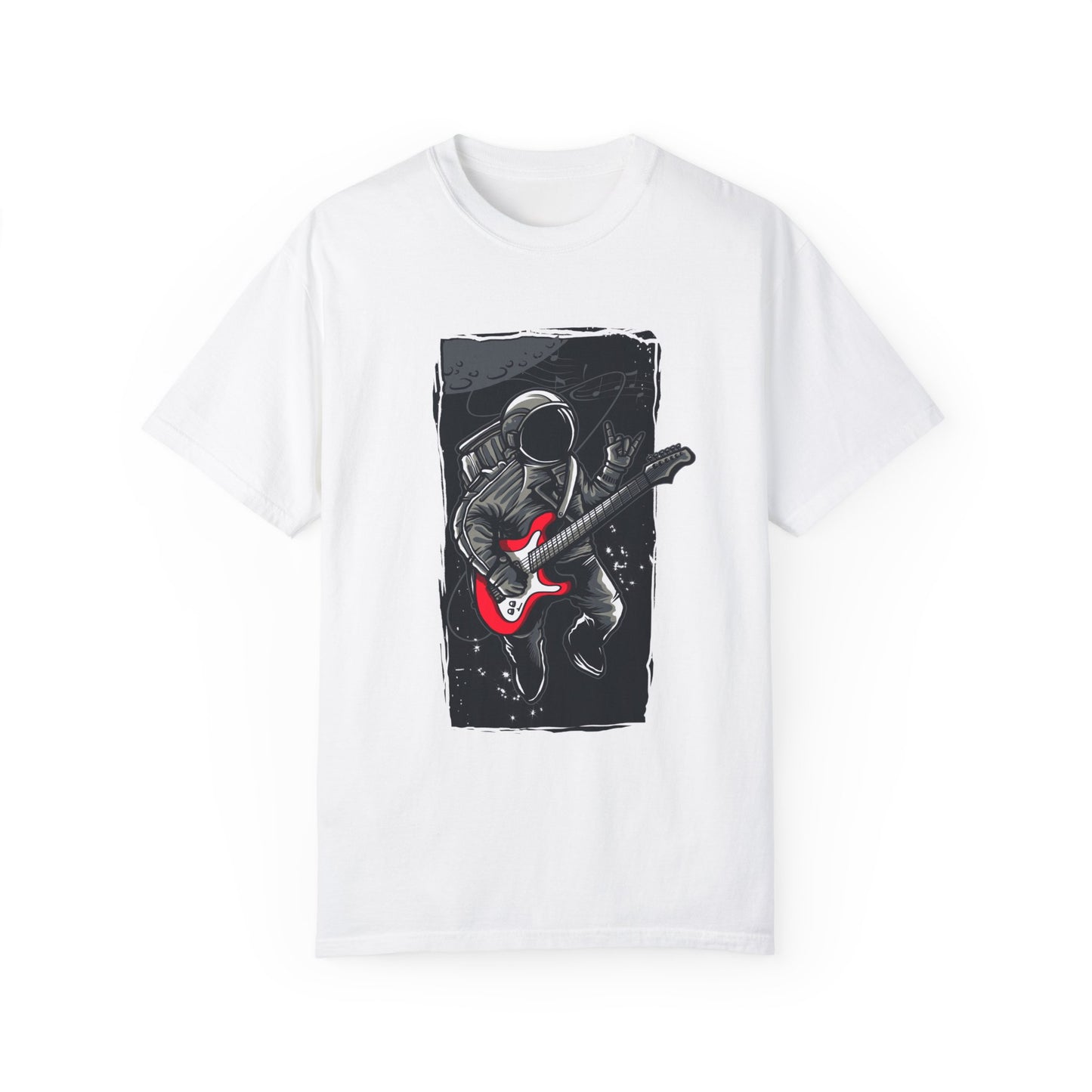 Astronaut Guitarist Graphic Tee | Navy Space Music T-Shirt | XCalibre Designs