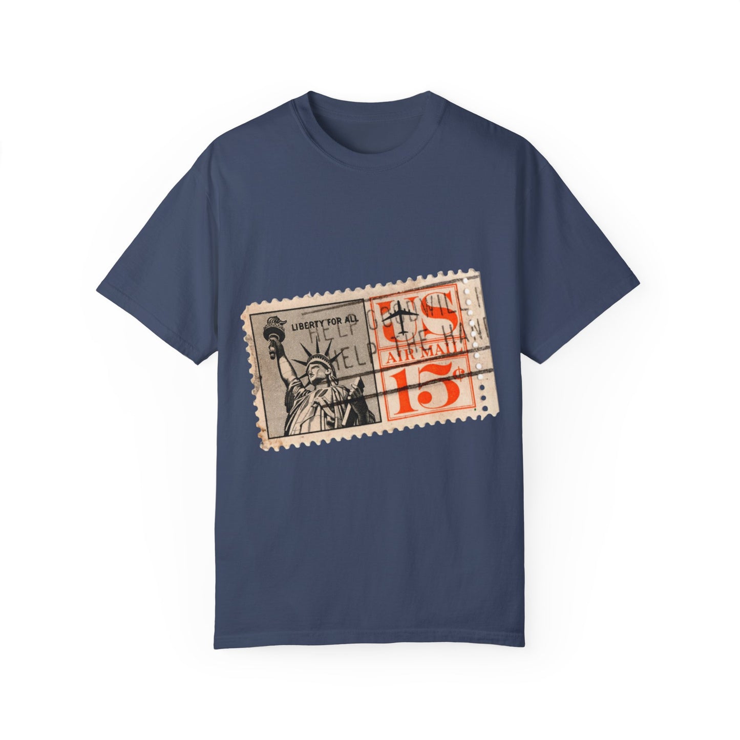 Retro Liberty Stamp Graphic Tee | Cream Collector's Edition T-Shirt | XCalibre Designs