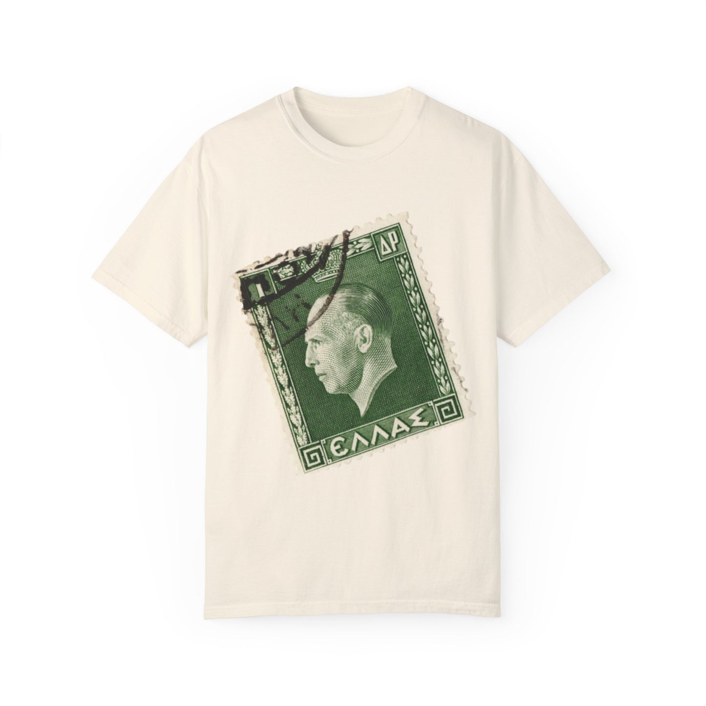 Vintage Stamp Collector Graphic Tee | Olive Green Philately T-Shirt | XCalibre Designs