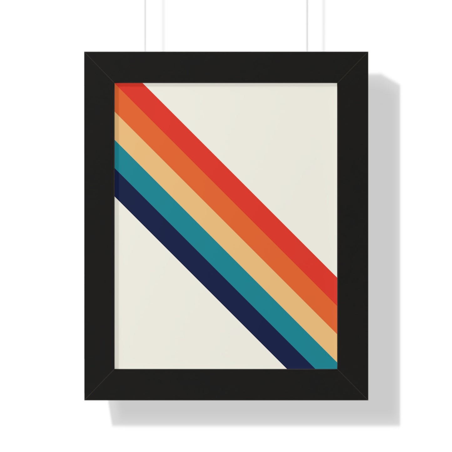 Bold Abstract Diagonal Stripes Art Print | Retro Inspired Colorful Wall Art | XCalibre Designs | Framed Vertical Poster