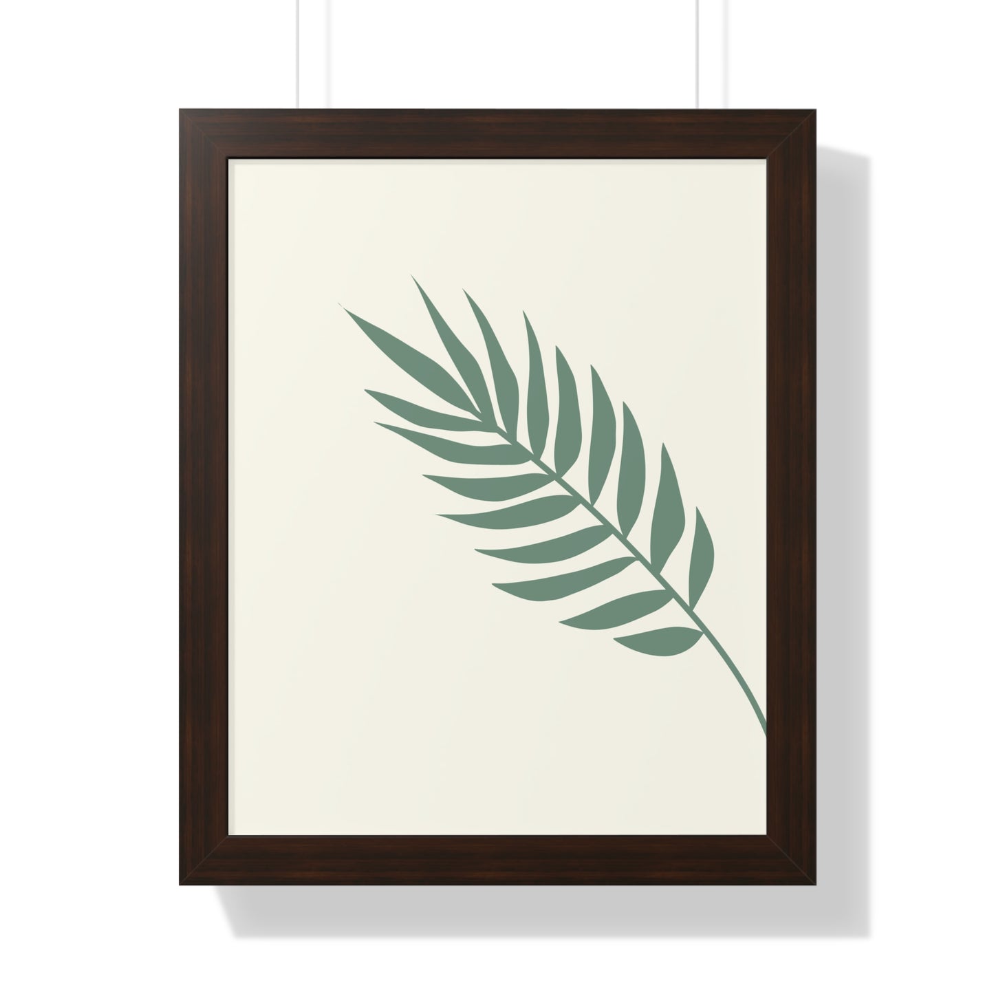 Green Palm Frond Art Print | Tranquil Nature-Inspired Wall Art | XCalibre Designs | Framed Vertical Poster