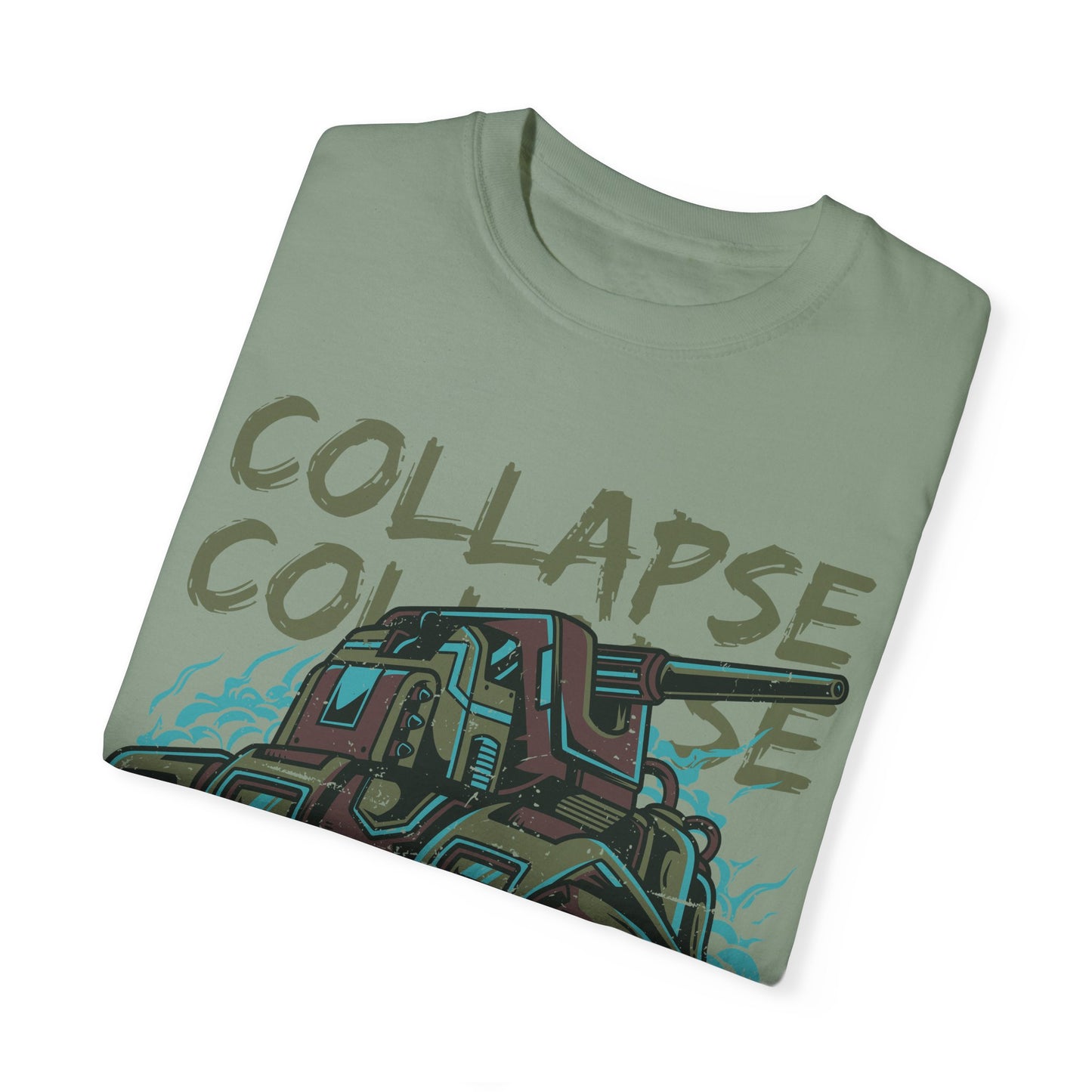 Apocalyptic Vehicle 'Collapse' Graphic Tee | Beige Dystopian T-Shirt | XCalibre Designs