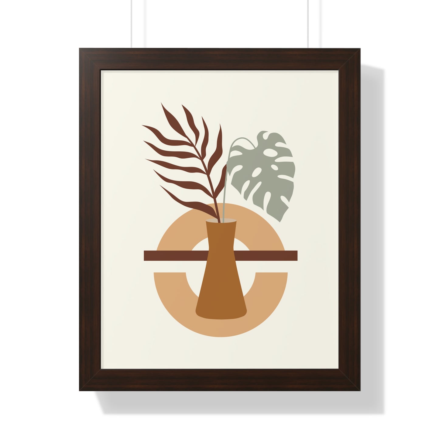 Abstract Vase and Foliage Art Print | Modern Botanical Wall Art | XCalibre Designs | Framed Vertical Poster