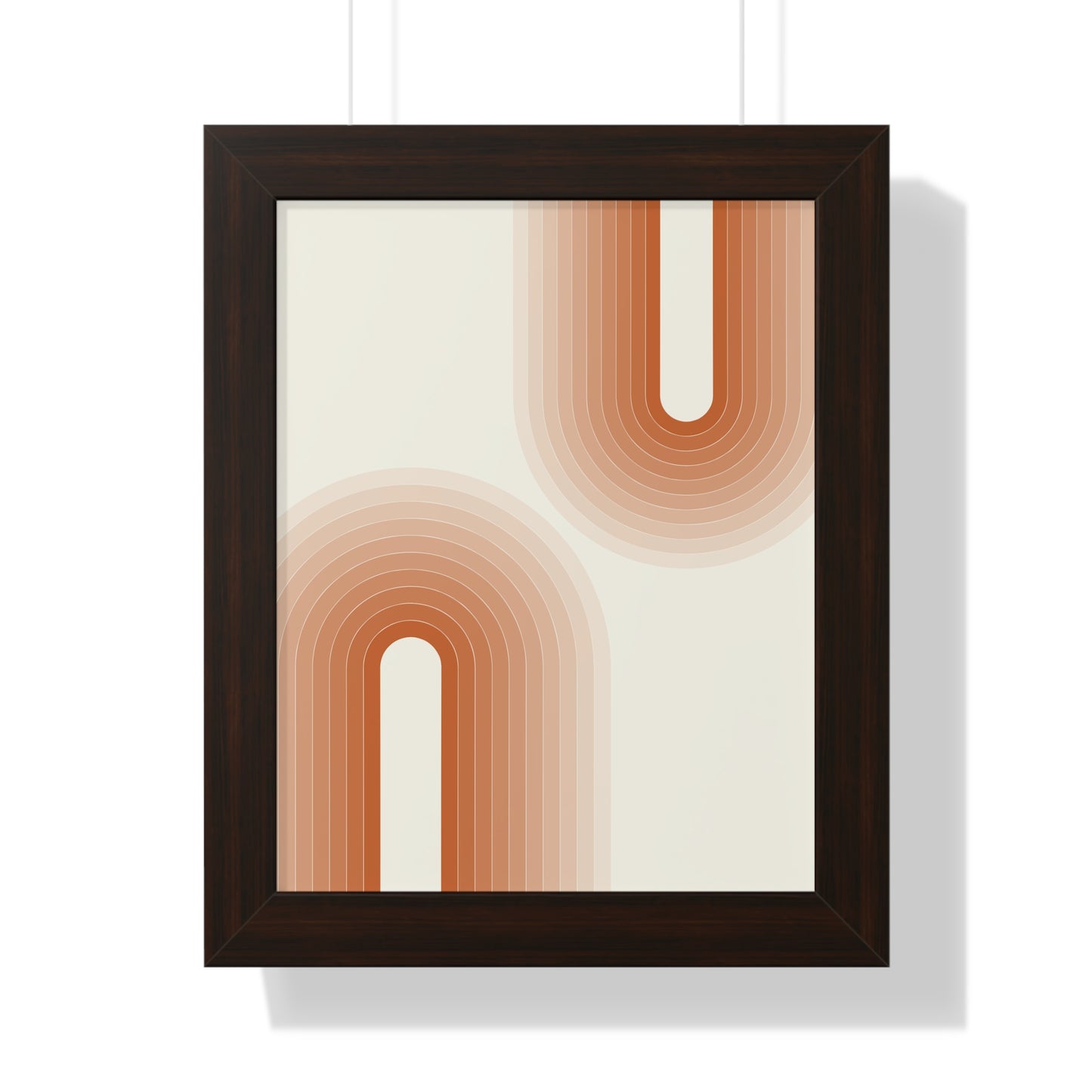 Peach Tones Abstract Arch Art Print | Soft Geometric Wall Art | XCalibre Designs | Framed Vertical Poster