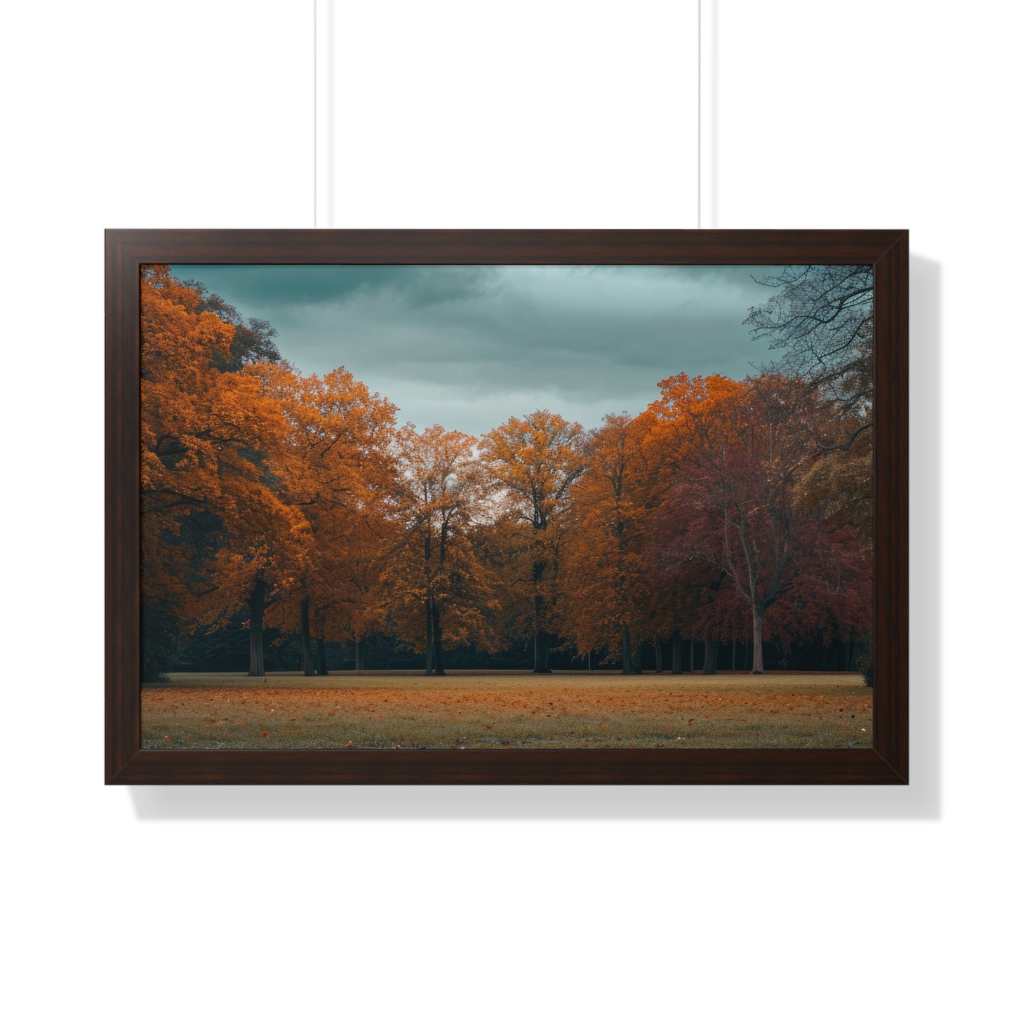 Crimson Canopy - Majestic Autumn Art Frame | Framed Horizontal Poster