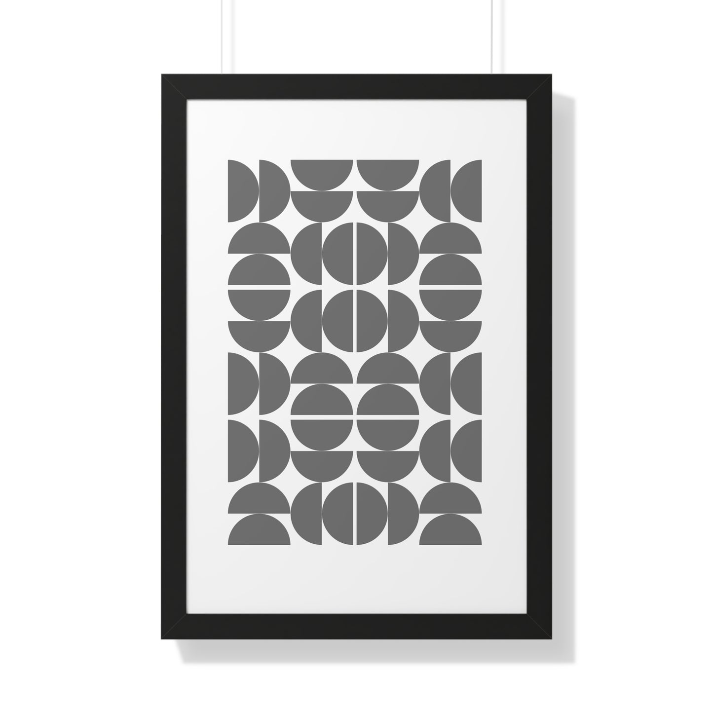 Monochrome Geometric Pattern Art Print | Contemporary Black and White Wall Art | XCalibre Designs | Framed Vertical Poster