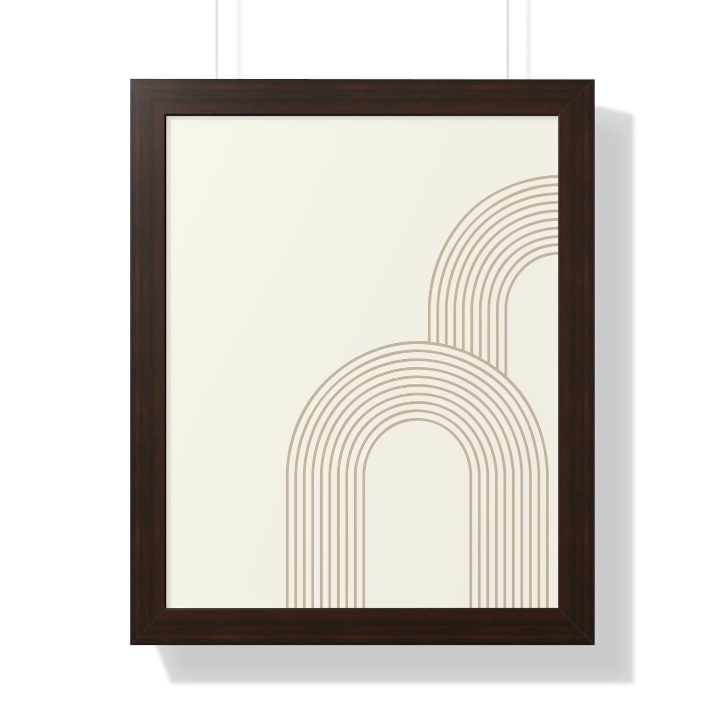 Minimalist Beige Arch Line Art Print | Contemporary Geometric Wall Art | XCalibre Designs | Framed Vertical Poster