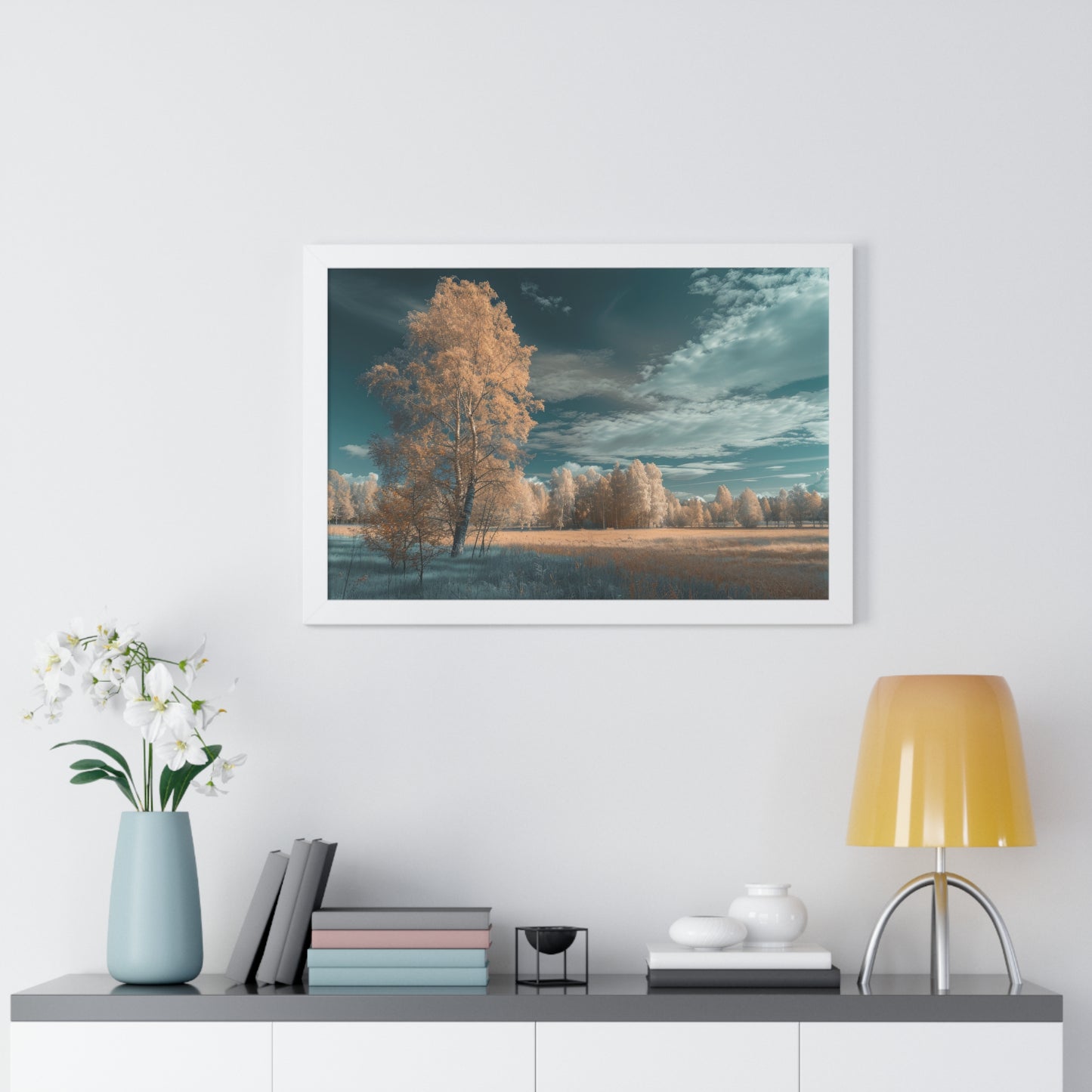 Surreal Azure - Ethereal Landscape Art Frame | Framed Horizontal Poster