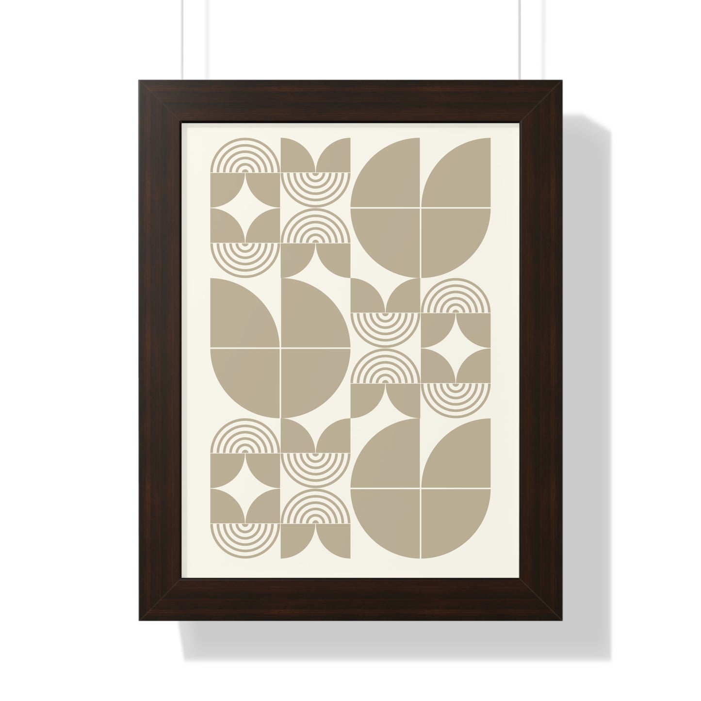 Retro Abstract Geometric Shapes Art Print | Mid-Century Modern Wall Art | XCalibre Designs | Framed Vertical Poster